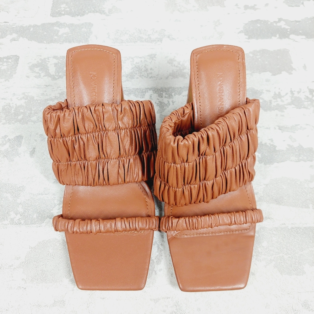 New Jonathan Simkhai Felix Elastic Leather Slip On Mules B516 - Picture 11 of 12